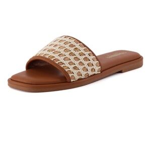 Cushionare Taffy Crochet Slide Sandals Size 8 in Color Whiskey - NEVER WORN